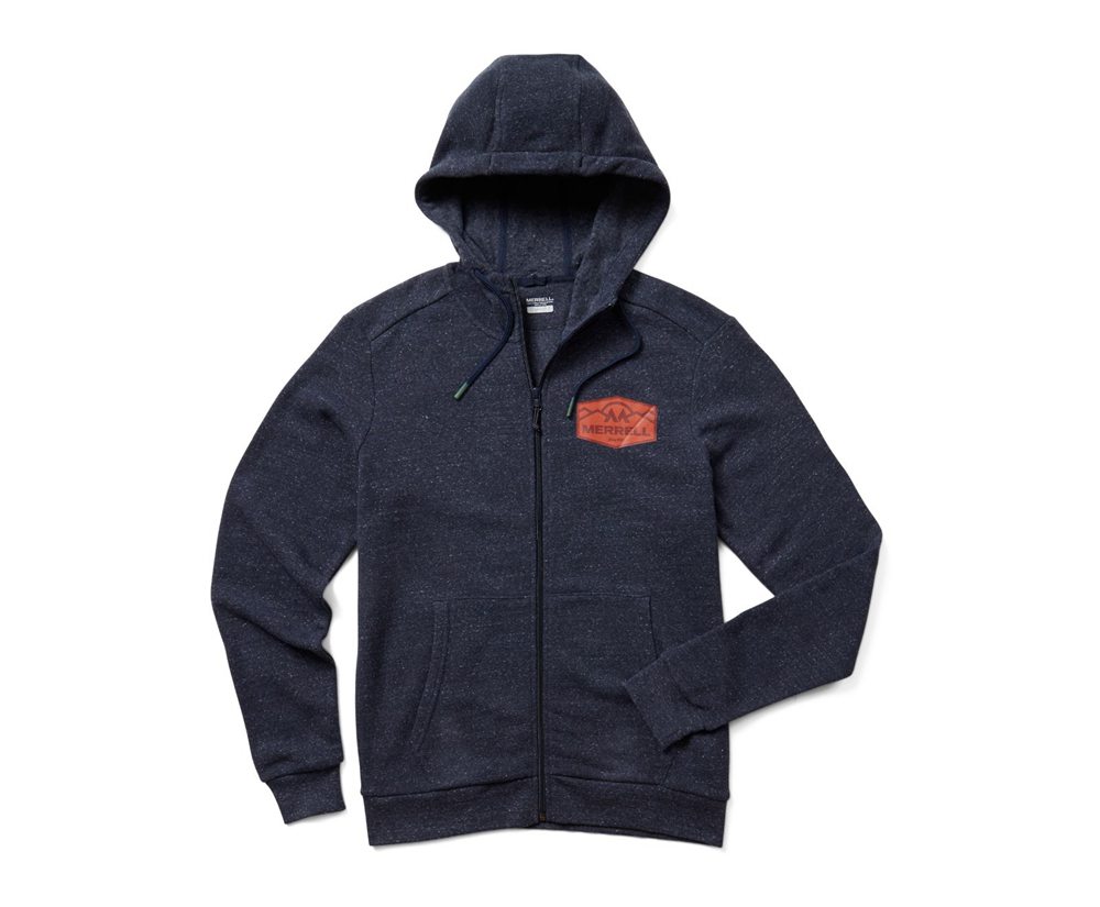 Merrell Jackets Navy - Emblem Full Zip Hoody - Mens 06PFKVMTE